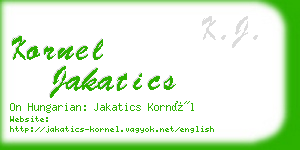 kornel jakatics business card